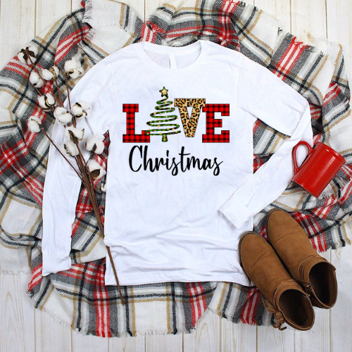 LOVE CHRISTMAS  WHITE LONG LEAVE