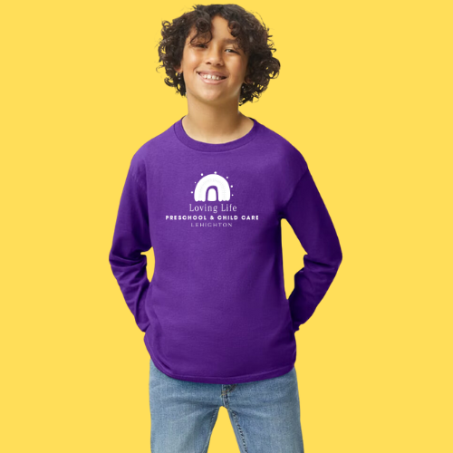 PURPLE LOVING LIFE LEHIGHTON YOUTH UNISEX LONG-SLEEVE