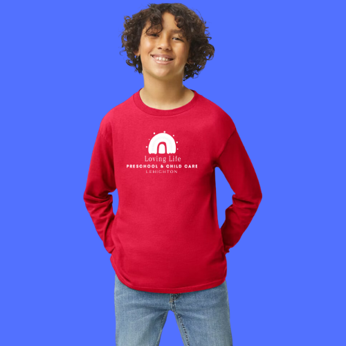 RED LOVING LIFE LEHIGHTON YOUTH UNISEX LONG-SLEEVE