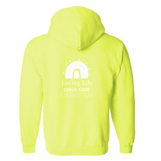 NEON GREEN ZIPPER HOODIE